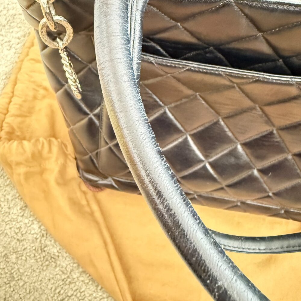 Authentic CHANEL Made in FRANCE Medaillon Reprint Matrasse Black Caviar Tote Bag - Picture 12 of 12
